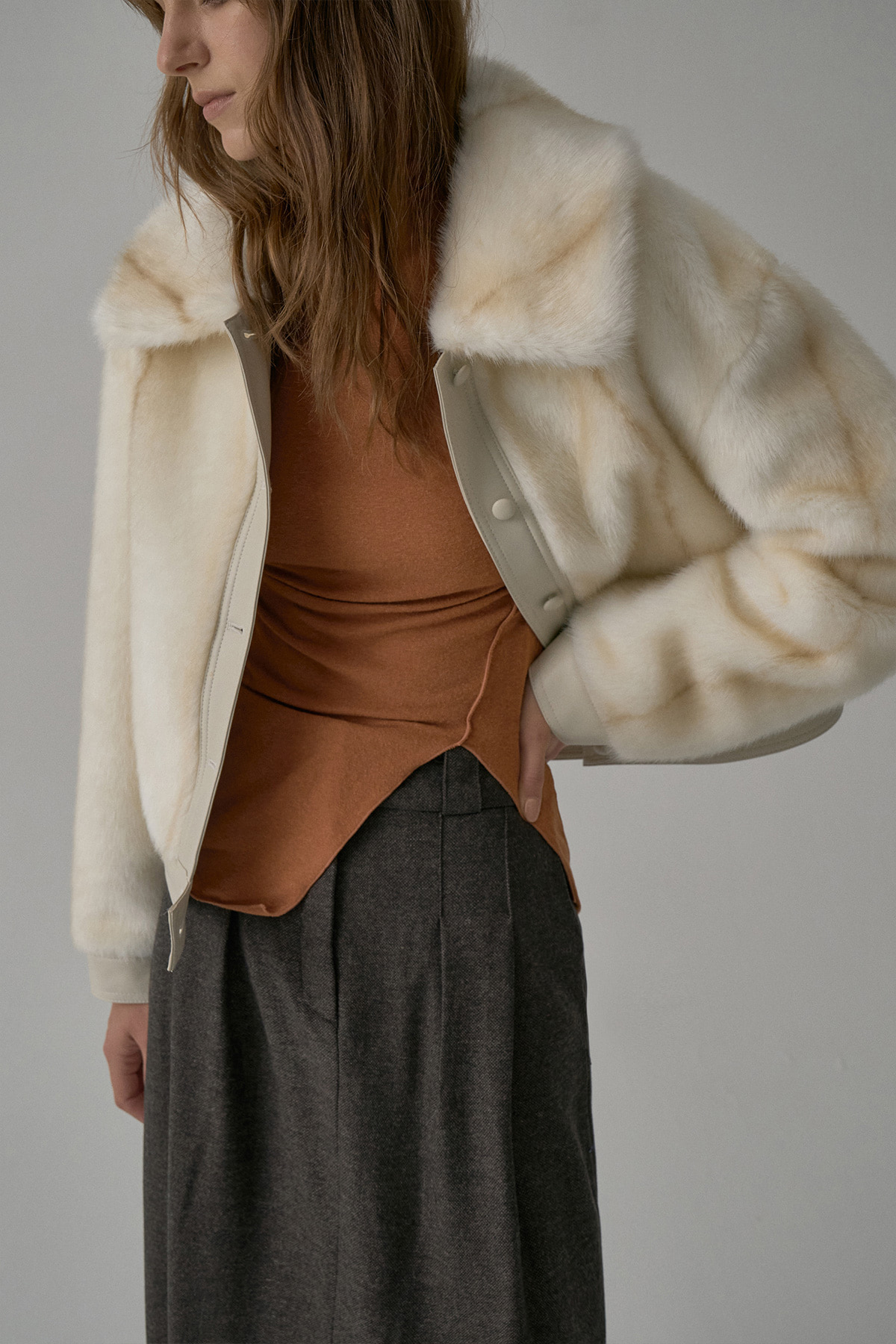 Leather Line Fur Jacket